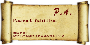 Paunert Achilles névjegykártya